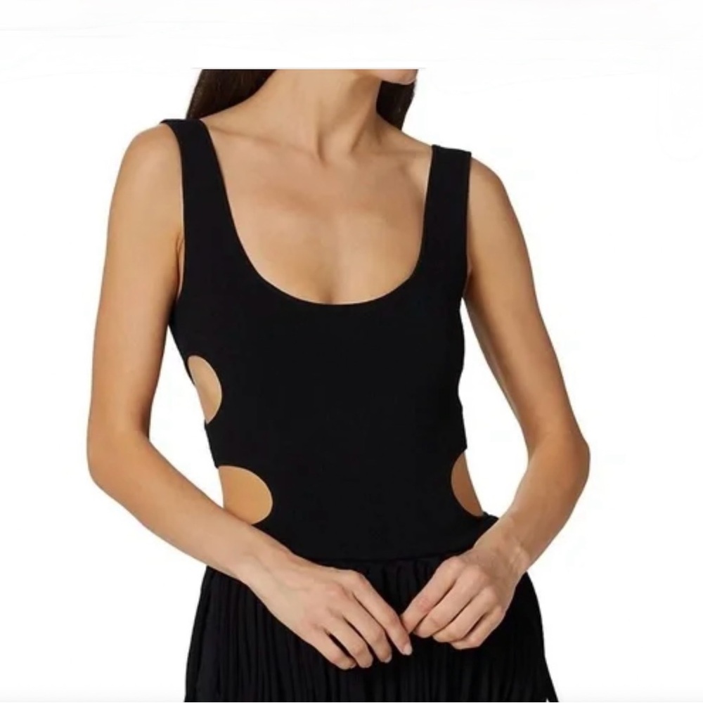 Proenza Schouler Black Knit Bodysuit With Cut Out Sides New With Tags M